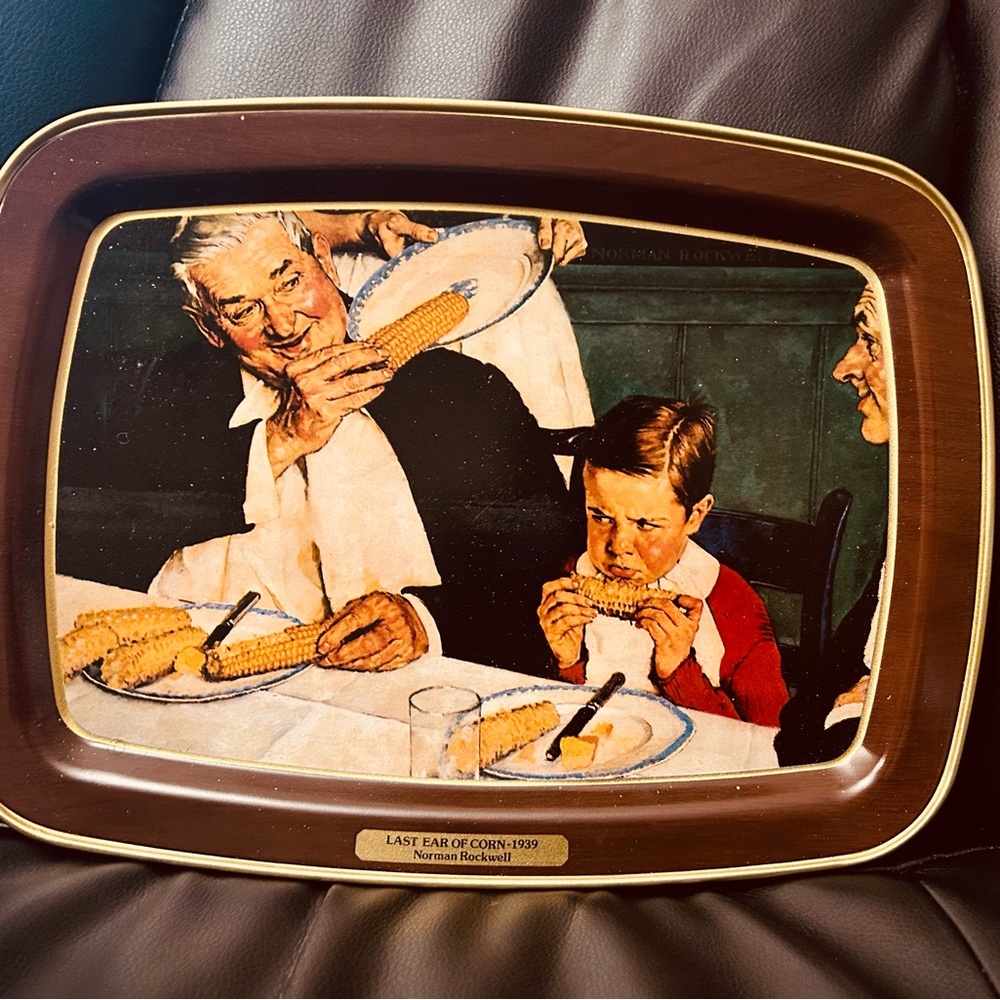 Norman Rockwell Last Ear of Corn Tray